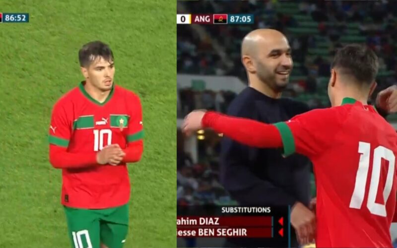 أطلسيً..لحظة تبديل ابراهيم دياز في الثواني الأخيرة من مباراة المغرب وأنغولا وردة فعل الجماهير